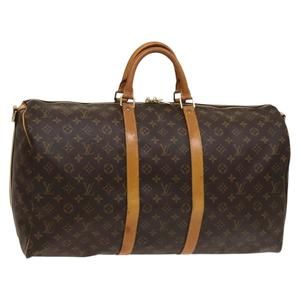 LOUIS VUITTON Monogram Keepall Bandouliere 55 Boston Bag M41414 LV Auth ep9542